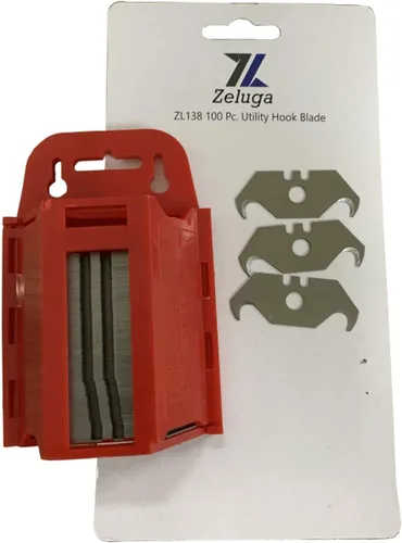 Vista 3 de Zeluga 19-138 100 Pc. SK2 - Cuchilla de gancho de acero con dispensador de montaje en pared