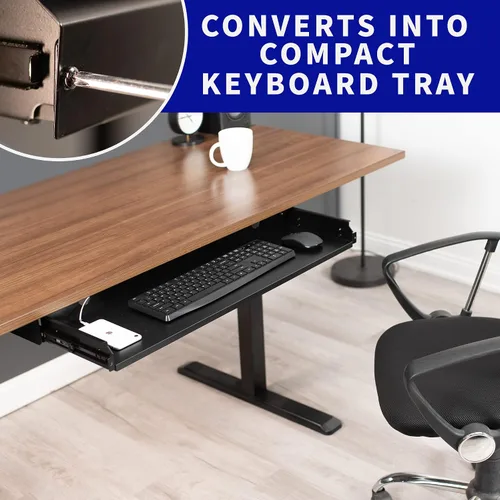 Vista 6 de VIVO DESK-DR33-B - Organizador grande de cajones de almacenamiento para debajo del escritorio, negro, de 33 pulgadas