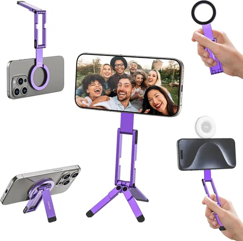 Vista 11 de ULANZI MA60 - Soporte magnético de trípode para iPhone - Mini trípode de smartphone de aluminio para teléfono celular, soporte de bolsillo
