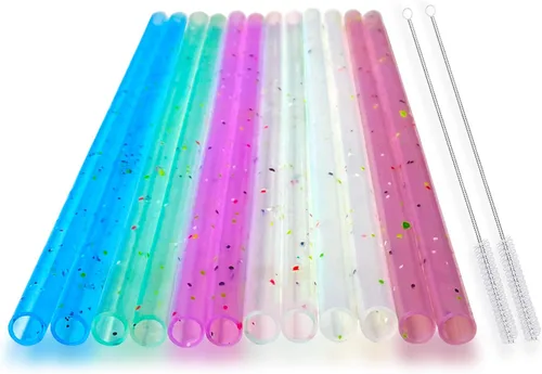 Vista 7 de 12 popotes de silicona ecológicos con 2 cepillos de limpieza, popotes de silicona reutilizables, para vasos de 30 onzas y 20 onzas, Yeti, Ozark