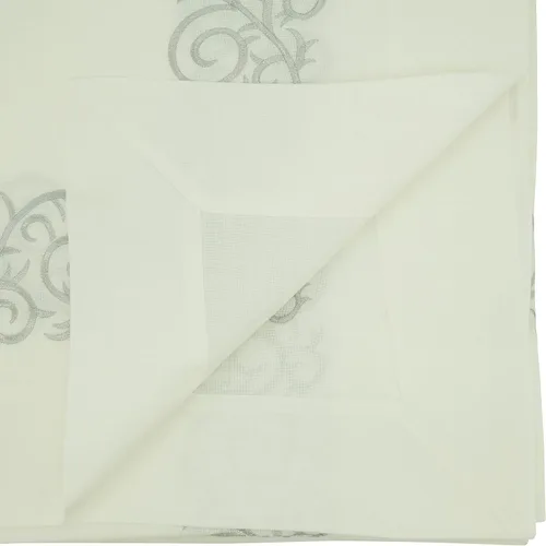 Vista 3 de Saro Lifestyle Mantel bordado de voluta, plateado, 50"x70