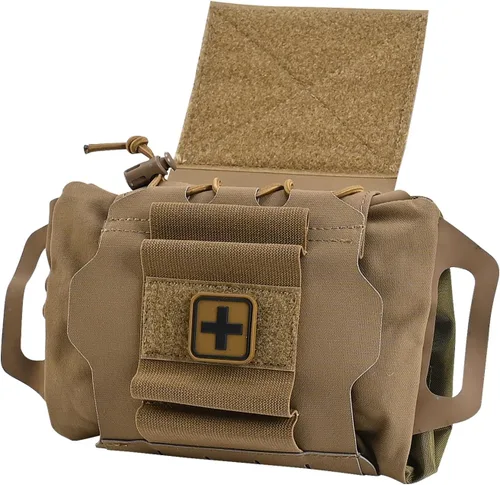 Vista 9 de SABADO Rapid/Quick Deploy First Aid Kit Pack Tactical IFAK Pouch Two-Piece System Med Roll Carrier Hypalon Handle Outdoor Sport Hunting Bag