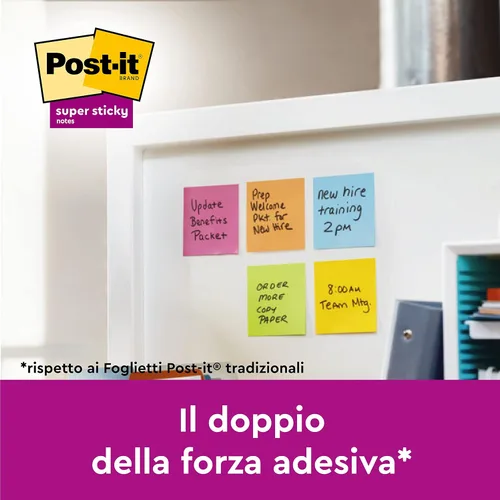 Vista 5 de Post-it Dispensador de notas Z, paquete de 2 almohadillas, 45 hojas por bloc, 2.992 in x 2.992 in, color turquesa, para una cómoda dispensación