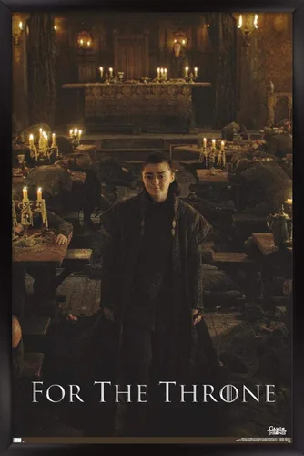 Vista 8 de Trends International Juego de tronos - Póster de pared de Arya Stark, 14.725 x 22.375 pulgadas, versión enmarcada de madera de granero