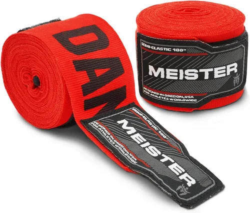 Vista 13 de Vendas para mano semielásticas de 180 pulgadas Meister Adult, vendas para MMA (artes marciales mixtas) y boxeo (par) todos
