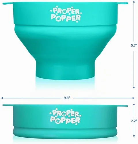 Vista 6 de The Original Proper Popper - Palomitas de maíz para microondas, máquina de palomitas de maíz, tazón plegable sin BPA y apto para lavavajillas