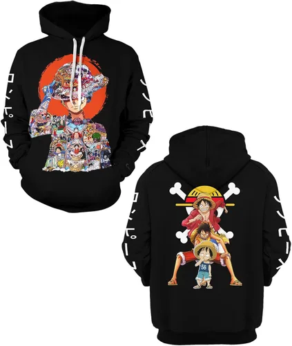 Vista 3 de Sudadera con capucha para hombre, diseño de anime, moda juvenil con capucha para adultos, sudadera con capucha, balck3.