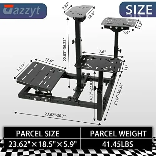 Vista 6 de Gazzyt Flight Racing Simulator Stand with Multiple Shift Panels Fit for Logitech G29 G920 G923,Thrustmaster X52 X56,Fanatec,Hotas Warthog,racing