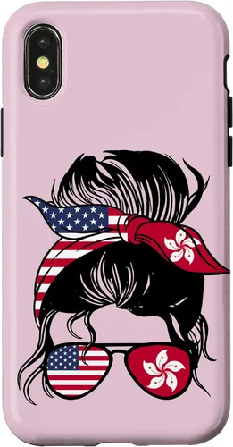 Vista 4 de Funda para iPhone 14 Half Hong Kong Half American Mix Hong Kong Roots