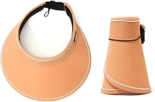 Vista 7 de Sombreros con visera para el sol para mujer, ala ancha, protección UV+50, gorra de playa plegada para un fácil transporte