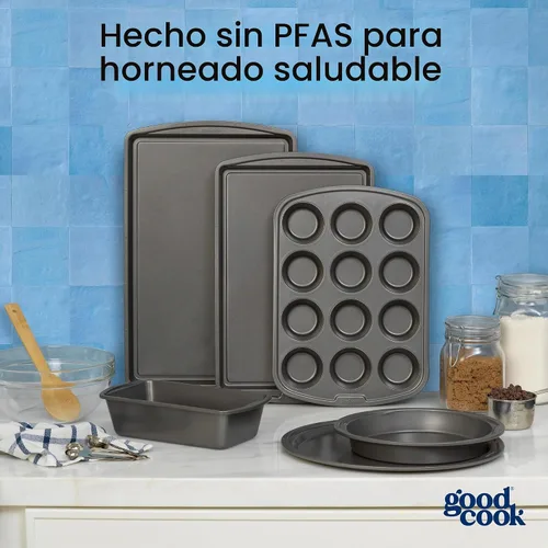 Vista 8 de Goodcook Bandeja antiadherente para lasaña y asado, 14 x 10 pulgadas, color plateado