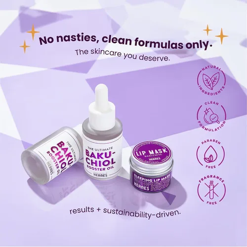 Vista 2 de Ahorra un 15 % en paquete facial de Bakuchiol - Aceite facial de Bakuchiol, exfoliante labial y mascarilla