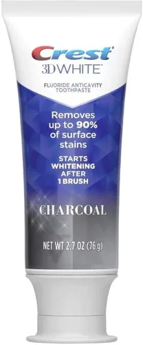 Vista 2 de Crest 3D White Charcoal - Pasta de dientes blanqueadora de dientes, apta para esmalte, 2.7 oz (76 g), paquete de 2