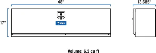 Vista 2 de UWS EC40012 Caja de herramientas de aluminio de pared pesada de 48 pulgadas negro brillante