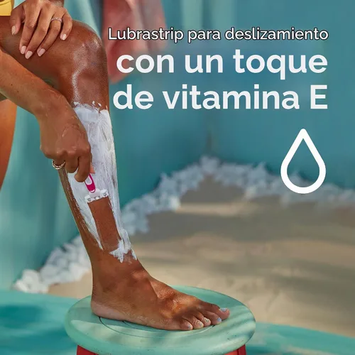 Vista 5 de Gillette Venus Simply3 Maquinillas de afeitar desechables para mujer, 8 unidades, diseñadas para un afeitado cercano y cómodo
