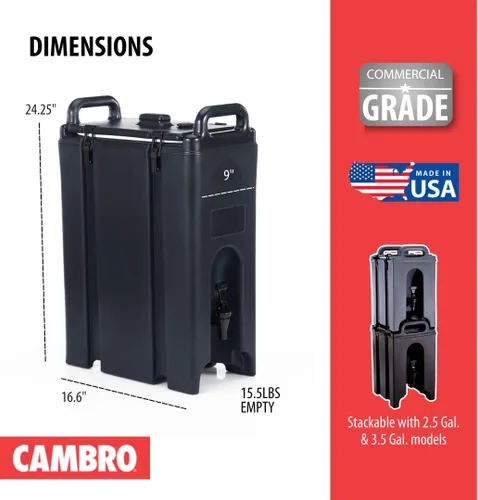 Vista 3 de Cambro (500LCD110) Portabebidas de 4-3/4 gal - Camtainer®