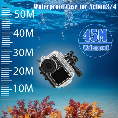 Vista 4 de PCTC Funda impermeable de 147.6 ft para DJI Osmo Action5 Pro, accesorios para DJI Osmo Action5 Pro/4/3 funda impermeable, carcasa protectora