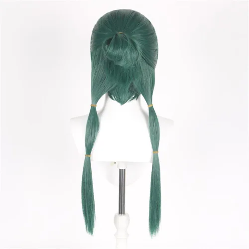 Vista 2 de SisiruKou Anime Cosplay Wig Dark Green Long Hair for Girls Women Costumes Wig Halloween Costume Party Synthetic Wigs