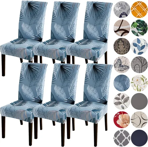 Vista 18 de HZDHCLH Juego de 4 fundas para sillas de comedor color burdeos, fundas elásticas de elastano para sillas Parsons, paquete de 4, fundas de asiento