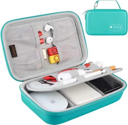 Vista 8 de Canboc Estuche organizador electrónico duro Bolsa de almacenamiento de A-A Oro rosa