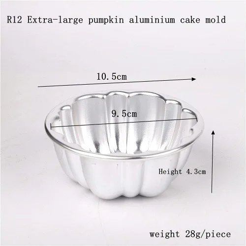 Vista 2 de LoBake 10 piezas de media bola de calabaza uva vollyball Shell aluminio tarta molde jalea pudín taza magdalena molde herramientas para hornear