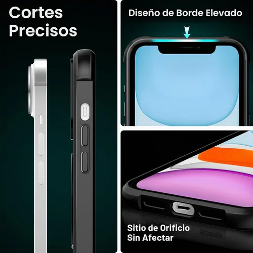 Vista 5 de Funda para iPhone 11 con soporte giratorio de 360°, color negro