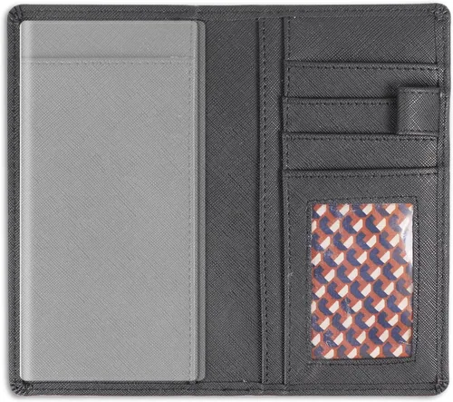 Vista 18 de Sanlykate Funda de libro de cheques de cuero para hombres y mujeres, estuche de libro de cheques con bloqueo RFID con tarjetero y divisor gratuito