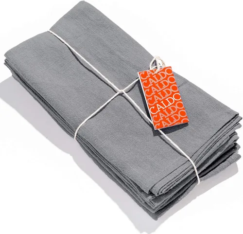 Vista 5 de Caldo Servilletas de lino – Tela suave y duradera – Paquete de 4 – 20 x 20 pulgadas (gris)