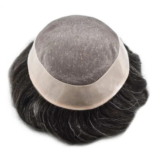 Vista 4 de Mens Toupee Hair Piece For Men Hair Replacement System For Men Fine Mono Mens Hair Piece Human Hair Piece Toupee For Men Hairpieces Protesis Capilar