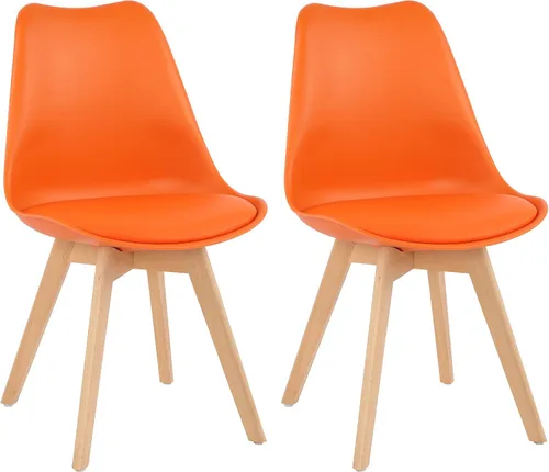 Vista 10 de LSSBOUGHT Sillas de comedor modernas de mediados de siglo con patas de Negro