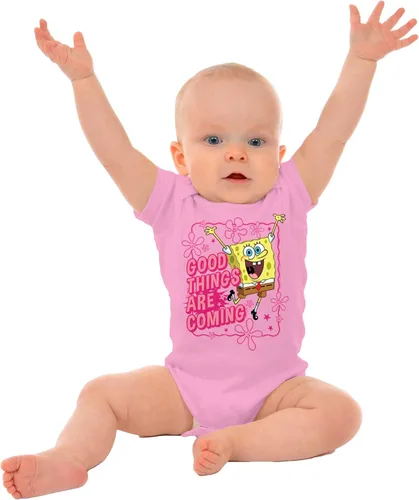 Vista 3 de Brisco Brands Bob Esponja Good Things Are Coming Baby Romper Niños o Niñas