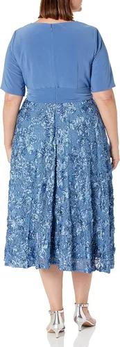 Vista 2 de Cocktail Dress in Rosette Lace with Cap Sleeves