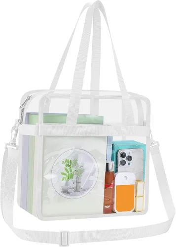 Vista 22 de USPECLARE Clear Tote Bag for Stadium Events, 12x6x12 Transparent Stadium Bag for Work, Sports Games,Gym，Concerts