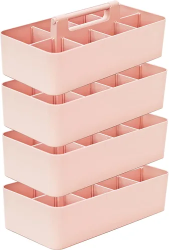 Vista 30 de Cesta grande portátil, divisores DIY, 8 compartimentos, organizador para suministros escolares, de oficina, para el hogar y negocios, cesta portátil