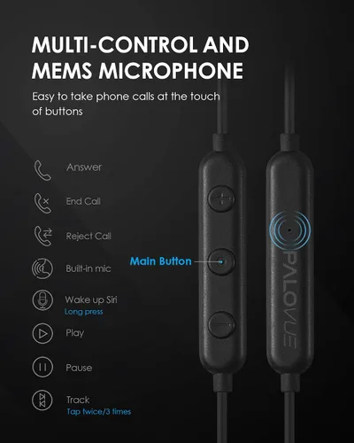 Vista 4 de PALOVUE - Auriculares para iPhone con conector Lightning, certificados MFi de Apple, compatibles con iPhone 14, 13, 12, 11 Pro Max, X, XS, XR, 8, 7