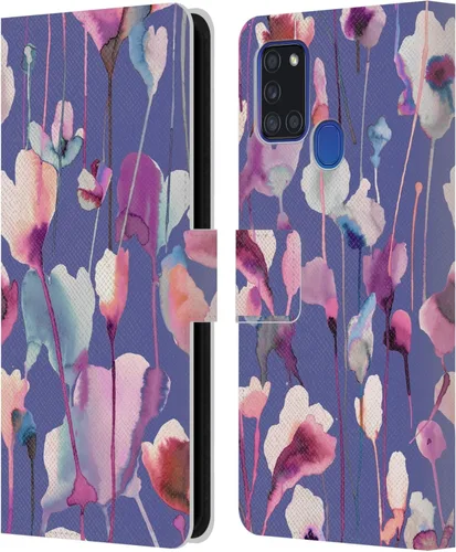 Vista 215 de Head Case Designs Officially Licensed Ninola Abstract Poppies Lilac Floral Leather Wallet Case Compatible with Samsung Galaxy A07 4G