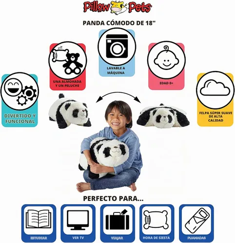 Vista 5 de Pillow Pets Originals Comfy Panda, juguete de peluche de 18 pulgadas