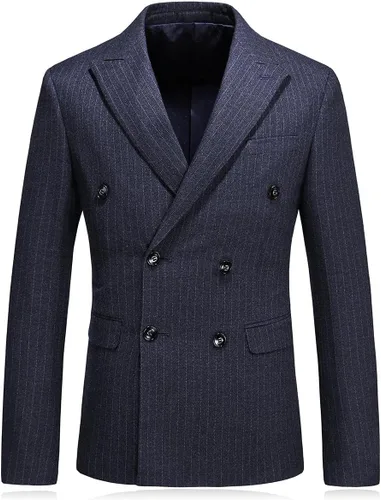 Vista 2 de KUDORO Trajes de 3 piezas para hombre, traje ajustado de doble botonadura, traje formal de esmoquin de boda Gris oscuro