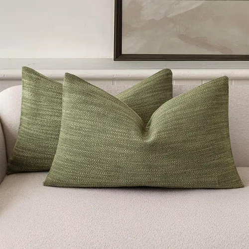 Vista 36 de Foindtower Juego de 2 fundas de almohada decorativas de lino de arpillera con textura, fundas de cojín bohemias de estilo rústico, funda de almohada