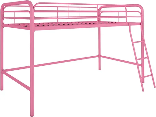 Vista 14 de DHP Jett Junior - Cama tipo loft de metal, tamaño individual, color azul marino