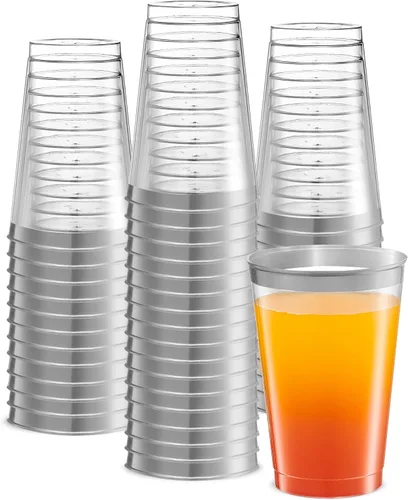 Vista 8 de PLASTICPRO Vasos desechables de plástico transparente de 12 onzas para fiestas y bodas, paquete de 50