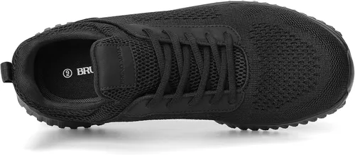 Vista 8 de Bruno Marc Zapatos de trabajo antideslizantes para hombre, zapatos para caminar, color negro y ligero, para cocinero, cocina, restaurante, tenis
