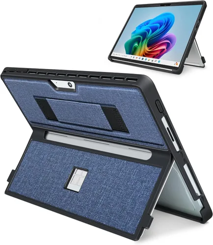 Vista 18 de Funda para Microsoft Surface Pro 11/10/9/8 de 13 pulgadas, con cubierta de stent y correa de mano, todo en uno a prueba de golpes, funda resistente