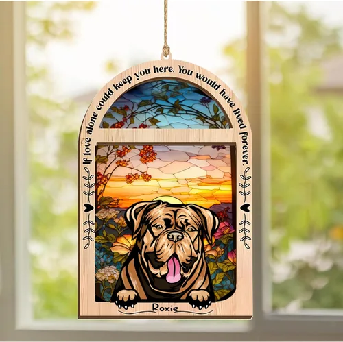 Vista 120 de LOVELYPOD Adorno de Navidad personalizado de sabueso afgano, atrapasoles con nombre, regalos de pérdida de mascotas, regalos para amantes