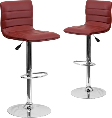 Vista 17 de Flash Funiture silla de bar ajustable con base cromada, Negro