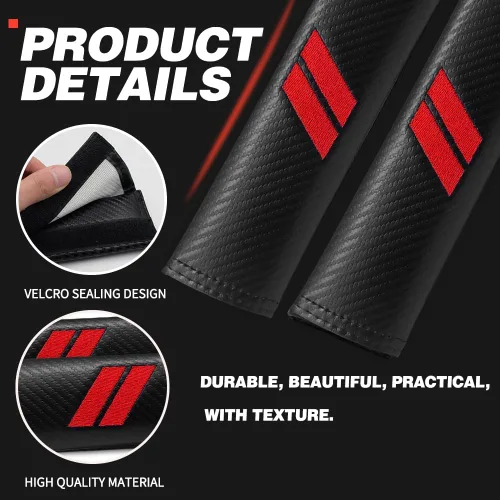 Vista 2 de 2 piezas de fundas para cinturón de seguridad para accesorios Dodge, almohadillas para cinturón de seguridad compatibles con Dodge Charger Durango