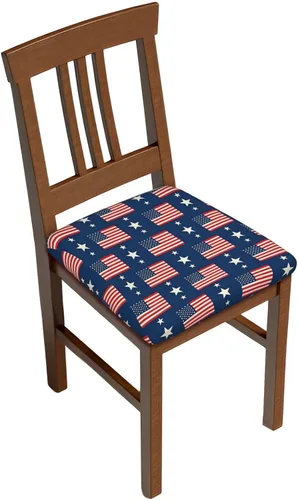 Vista 10 de Fundas de asiento para silla cuadrada de comedor de otoño de 16.9 pulgadas, dos piezas, funda de cojín elástica ajustable de repuesto extraíble