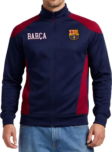 Vista 11 de Icon Sports Chaqueta deportiva de fútbol con licencia oficial del FC Barcelona, unisex para adultos