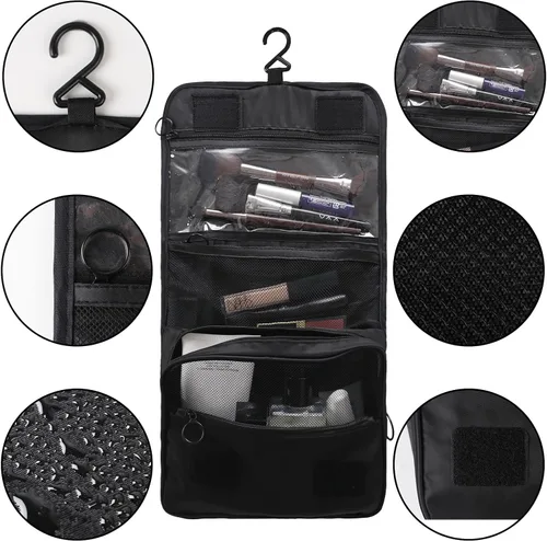 Vista 5 de Cubos de equipaje para maletas de viaje 9 cubos de viaje negros para embalaje, juego de organizadores de equipaje de viaje ligeros