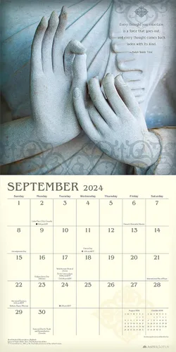 Vista 3 de Meditation 2024 Wall Calendar 12" x 24" Open Amber Lotus Publishing
